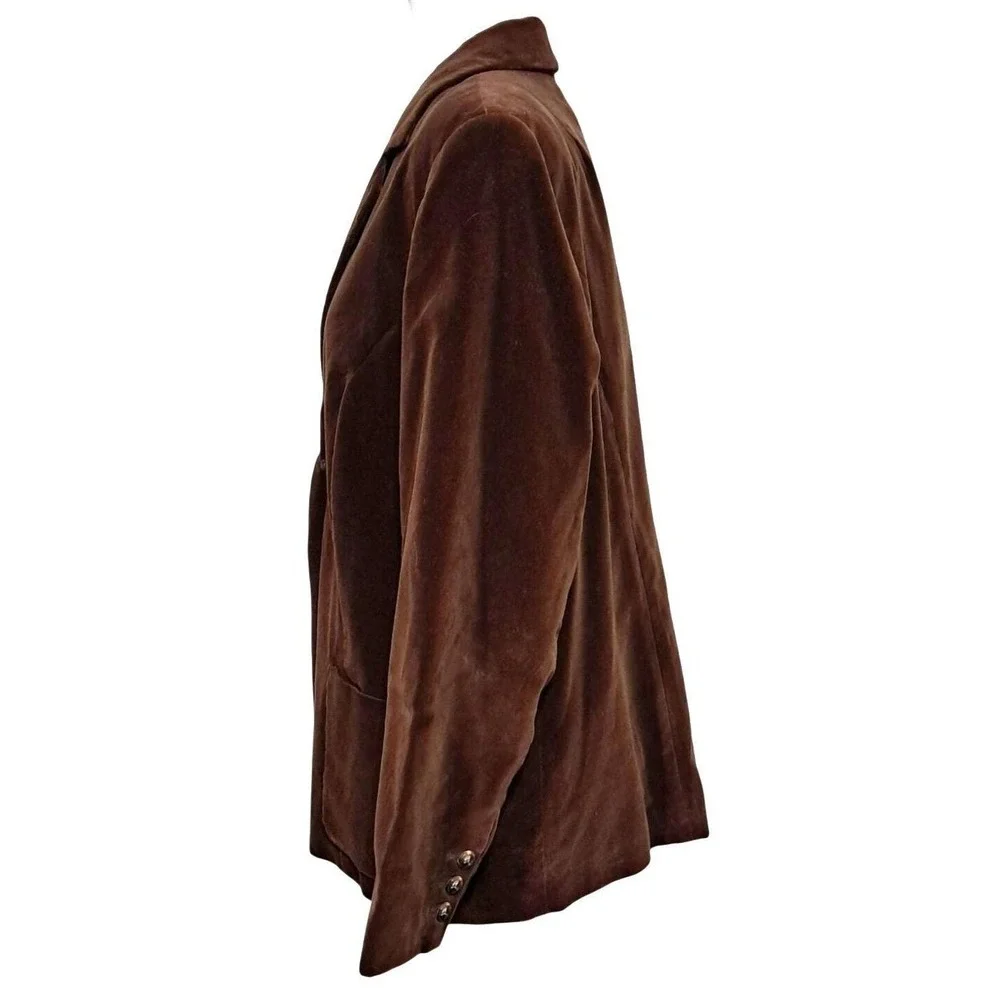 The Fashion Place Sears Velour Blazer Women 40 Brown‎ Vintage Velvet Jacket